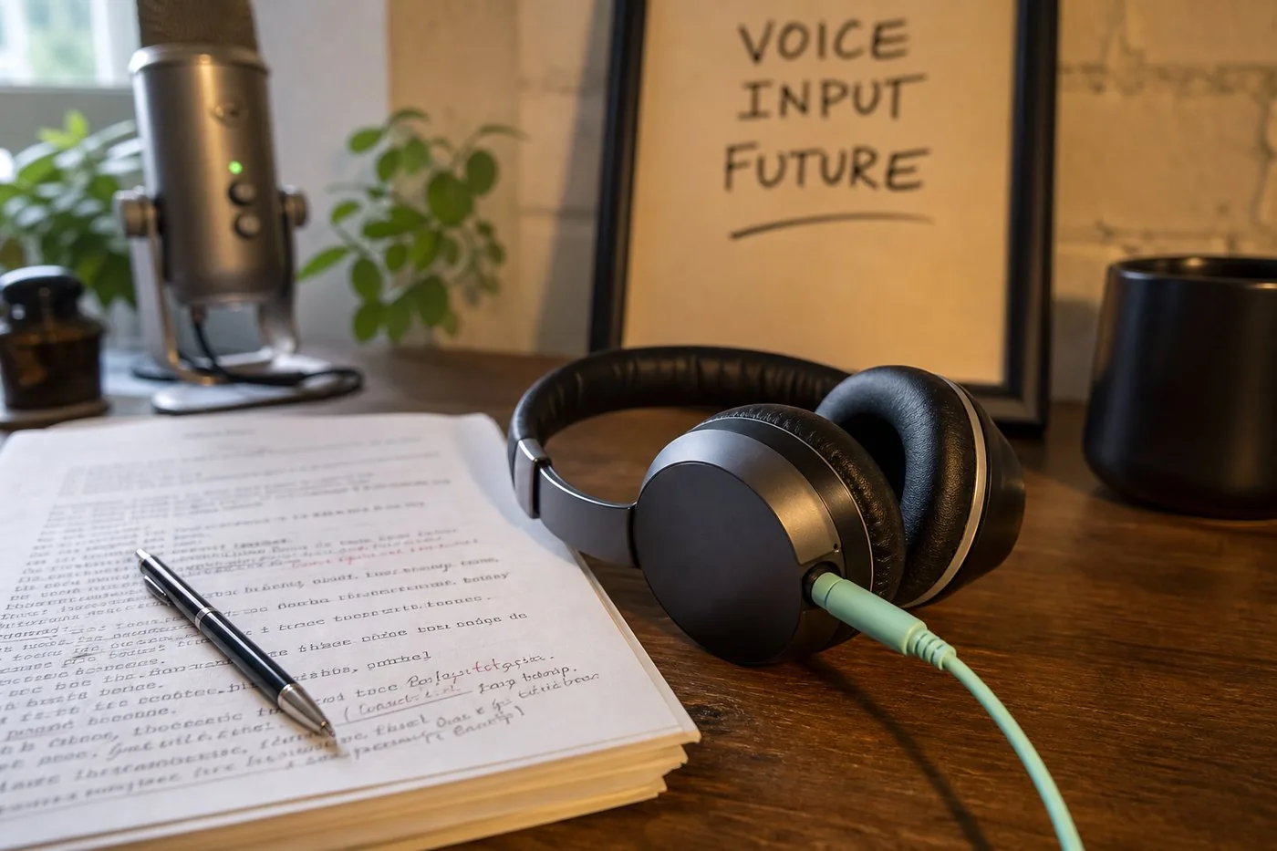 Quiet listening and voice work atmosphere