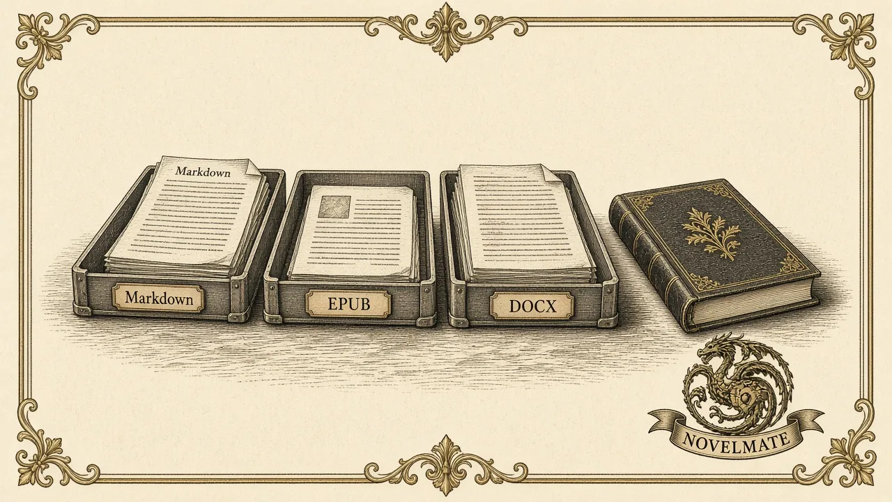 Export formats metaphor with manuscript packages